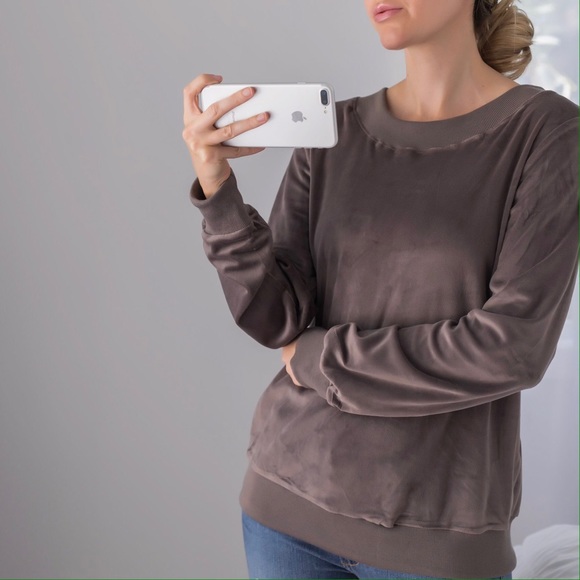 Lace Up Velour Sweatshirt - Picture 5 of 8