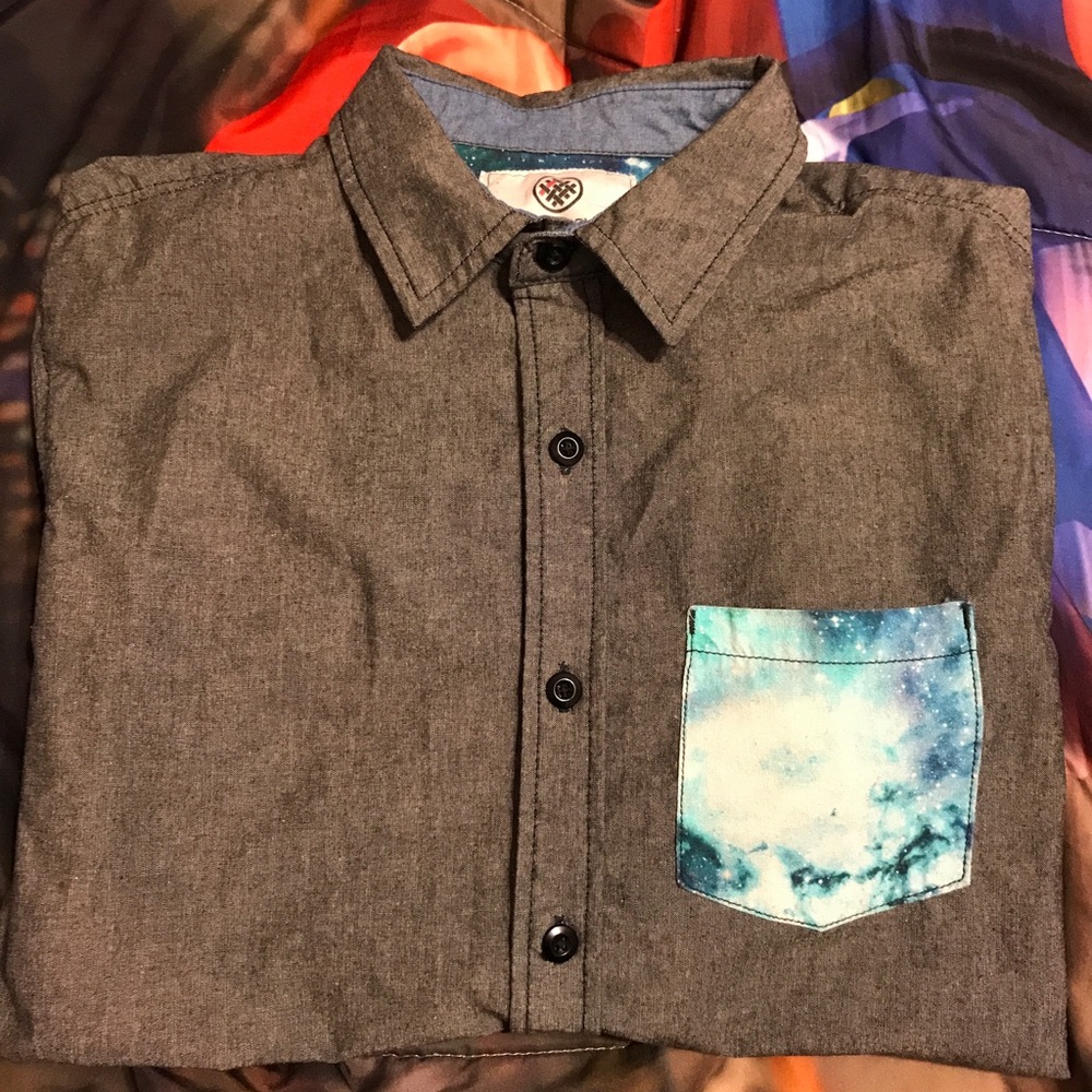 Grey button up Size small