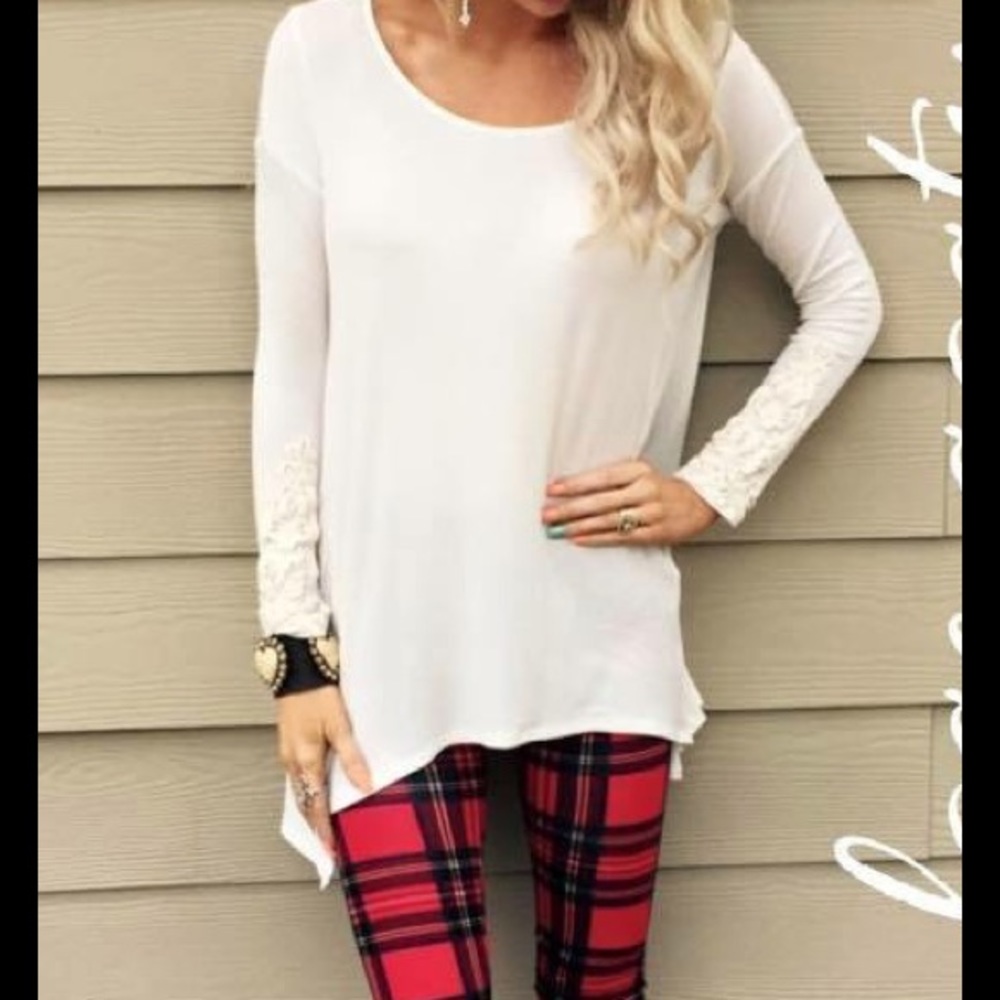 Cream long sleeve tunic