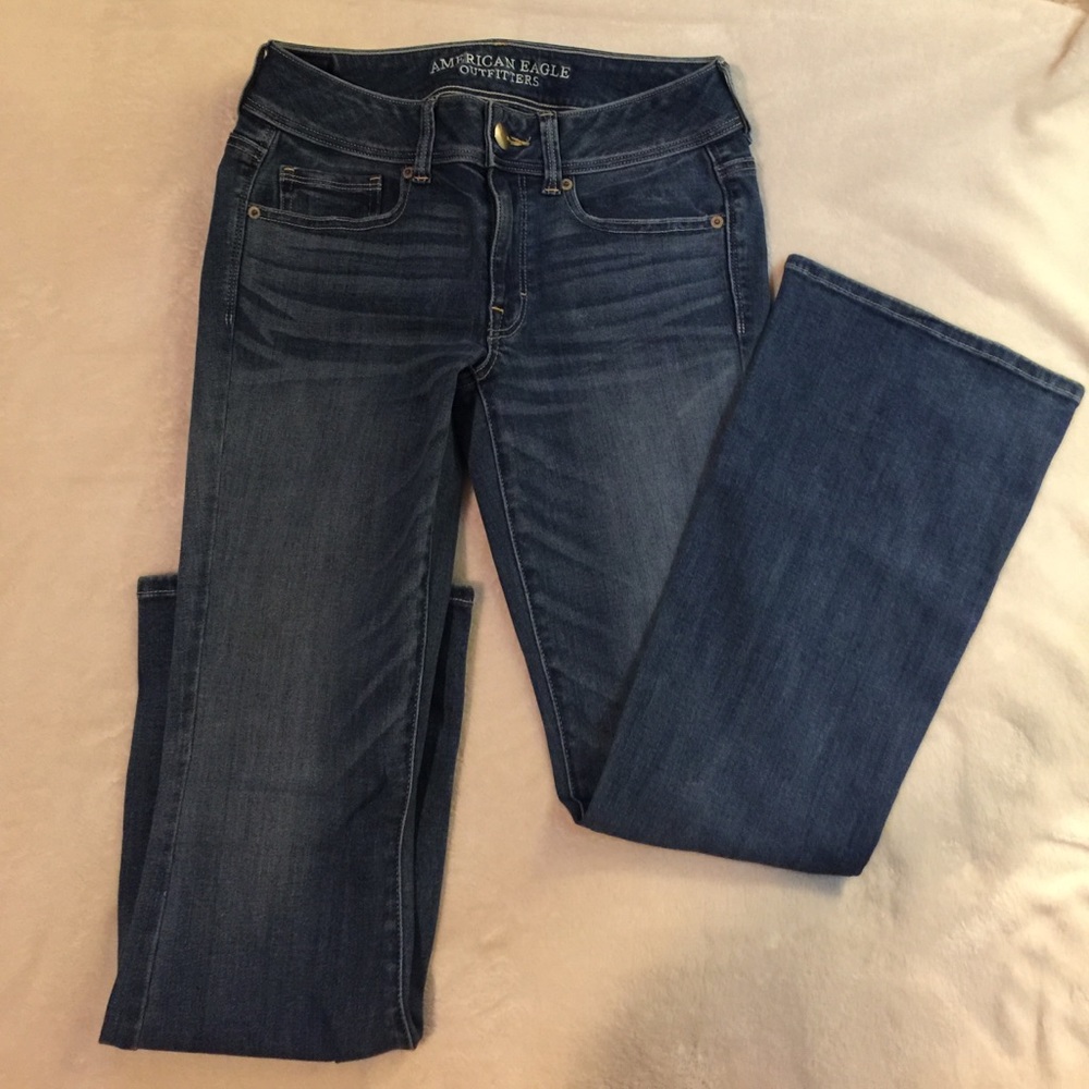 Dark blue american eagle kick boot jeans