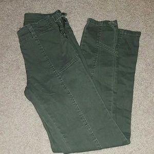 Army green skinny pants