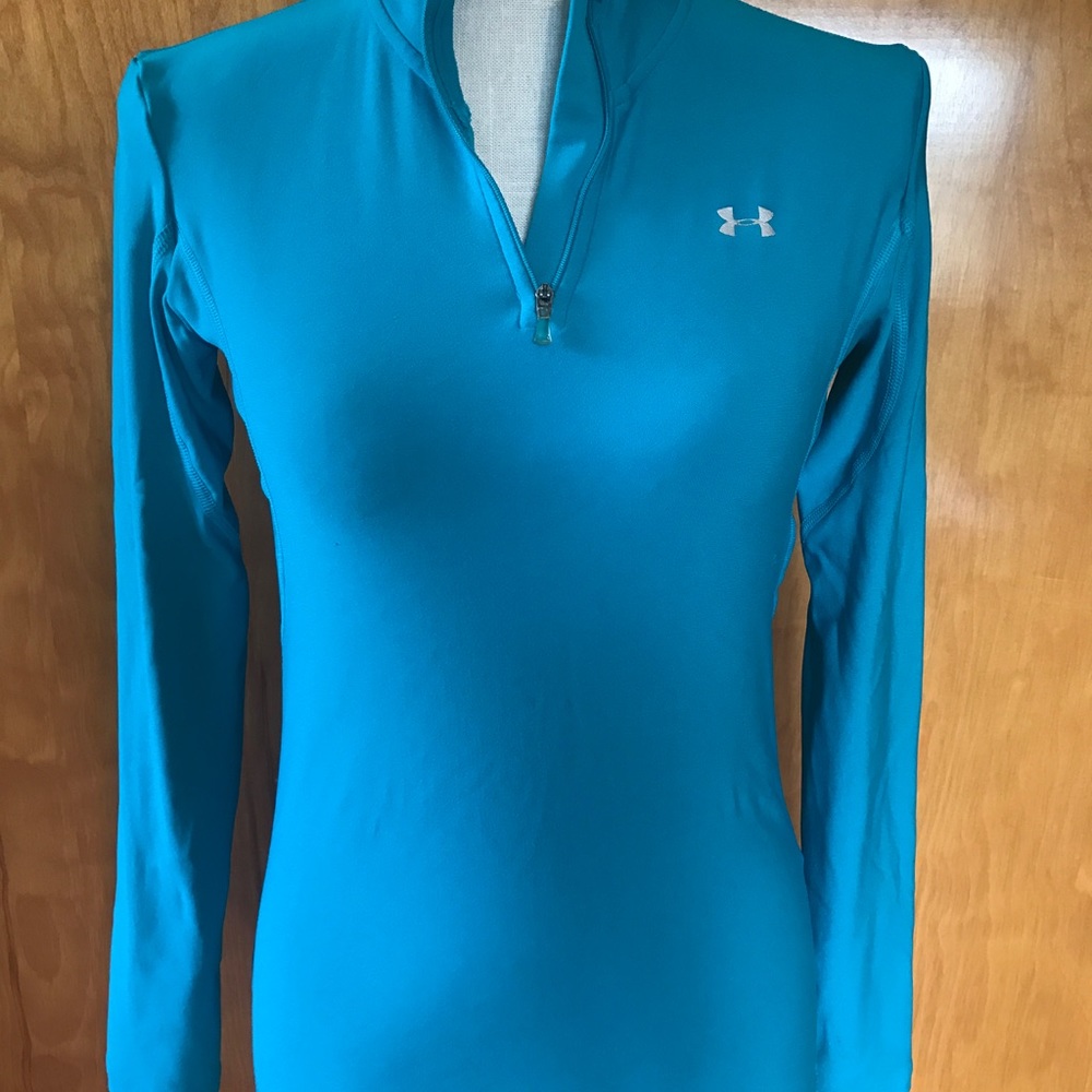 UNDER ARMOUR - COLD GEAR- ZIP - TEAL- SMALL