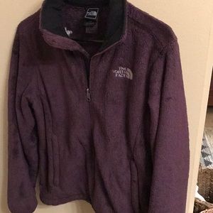 The North Face purple fuzzy fleece jacket