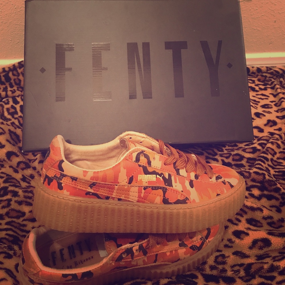 Suede creepers by Rihanna camo