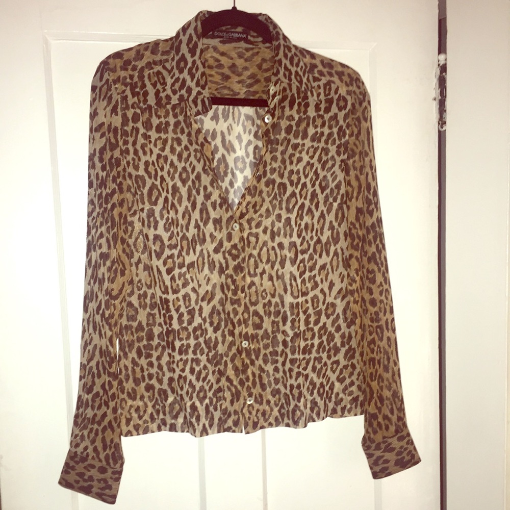 Dolce & Gabbana sheer animal print blouse