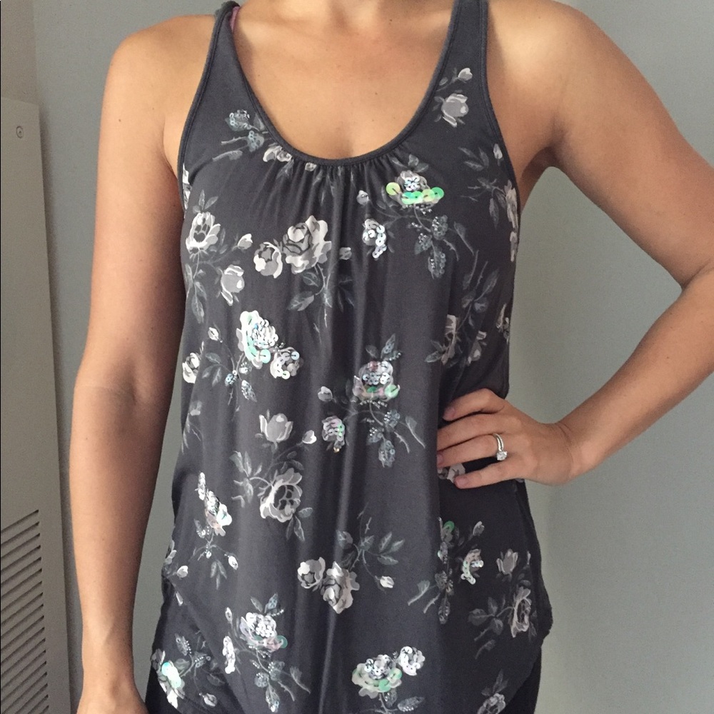 Express Sequin Floral Racerback