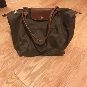 Hunter green/brown longchamp