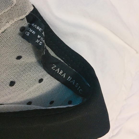 ❗️SOLD❗️ZARA DOUBLE COLLARS POLKA DOT SHEER BLOUSE - Picture 5 of 5