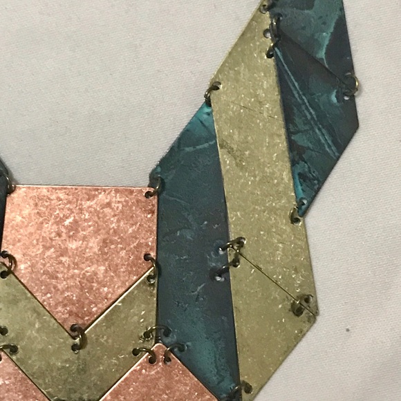 Multi Color Metal Statement Necklace - Picture 3 of 3