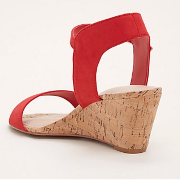 Torrid Red Cork mini wedge sandals wide width 9 10 - Picture 2 of 4