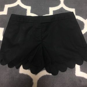 Jcrew black scalloped chino  shorts