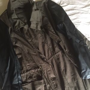 Army Green and Leather Jacket