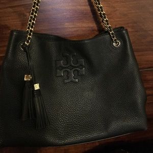 Tory Burch Thea Chain Black Shoulder Purse