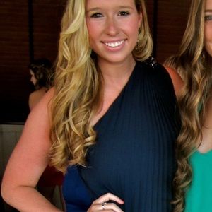 Navy blue off shoulder dress