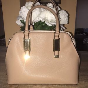 ALDO NUDE/BLUSH PURSE WITH GOLD DETAILS