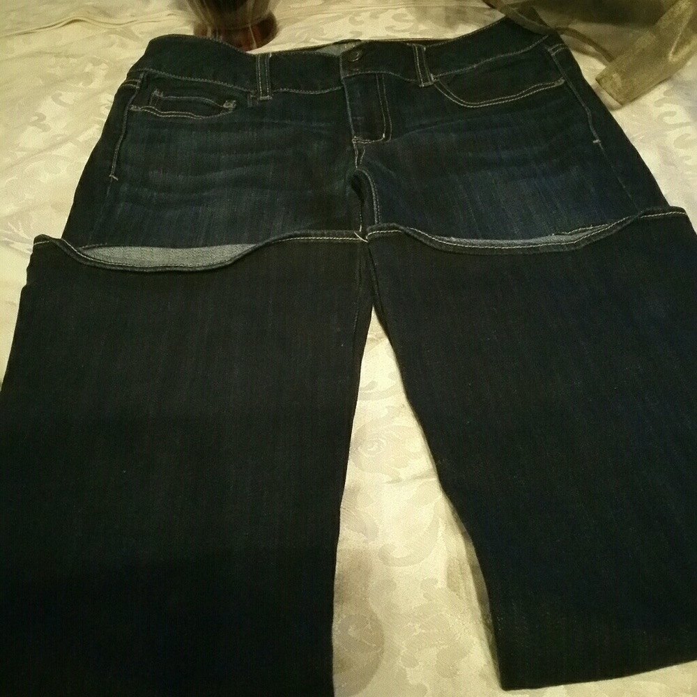 A pair of American Eagle wide leg jeans