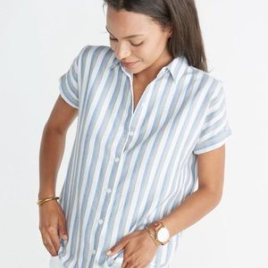 Marine Layer Rae Button-Down in Faded Multistripe