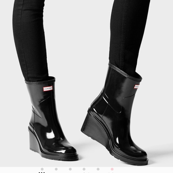 hunter original refined wedge rain boot