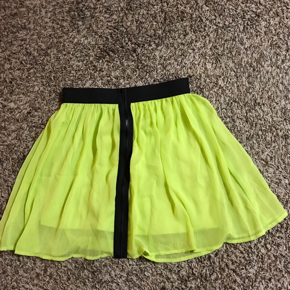 Besties yellow-green sheer skirt