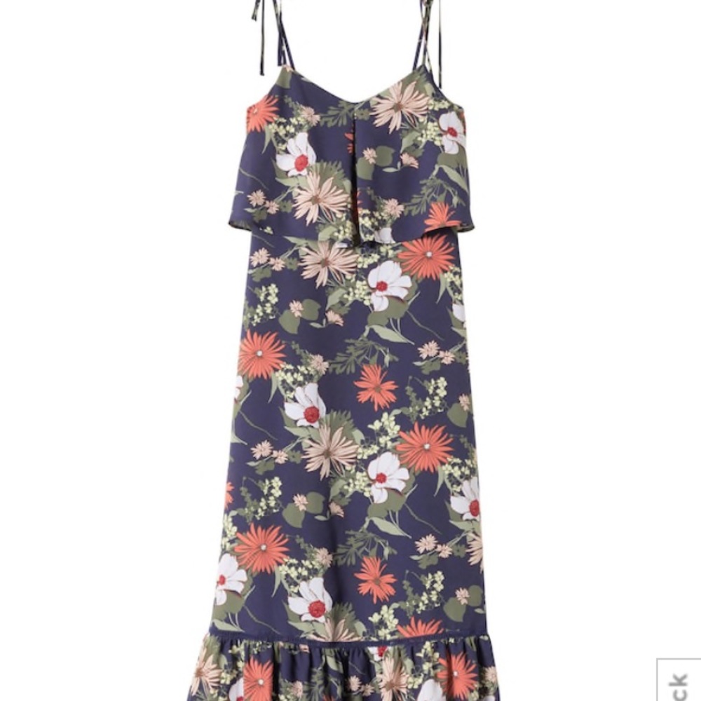 Banana Print Ruffle-Hem Maxi Dress (6P)