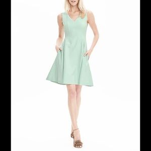 V-Neck Fit-and-Flare Dress