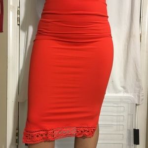 Bebe coral red skirt.
