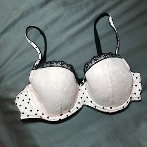 B. Tempted Pink and Black Polka Dot Bra
