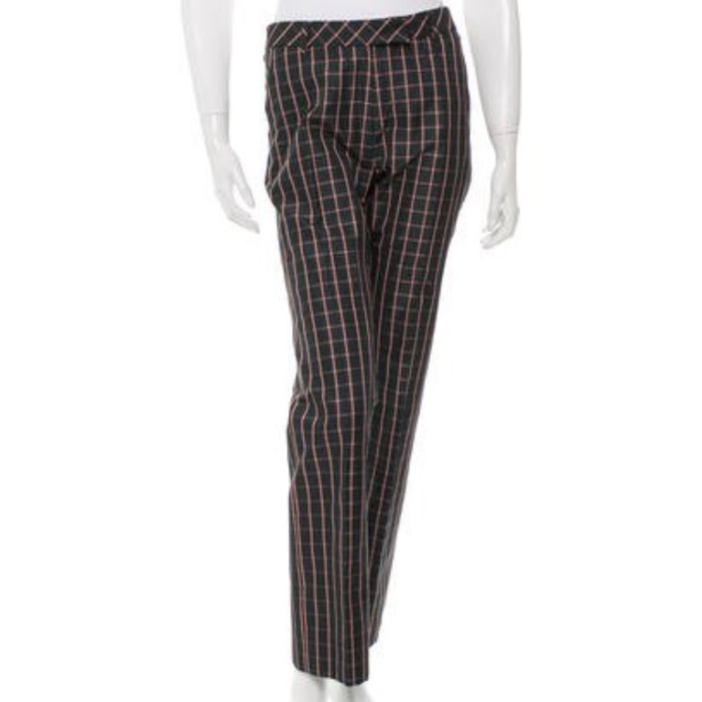 NWOT rochas 100% silk gingham trousers