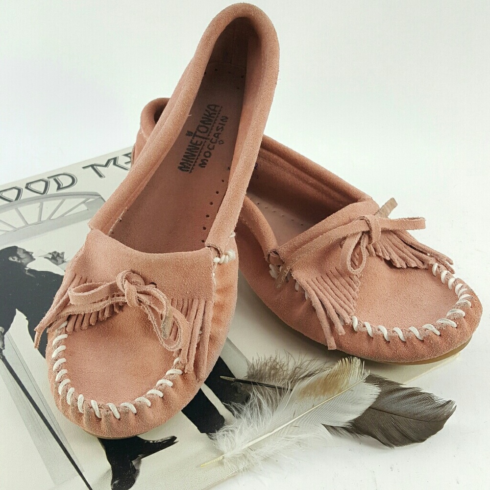 Pink Kilty Minnetonka Moccasins