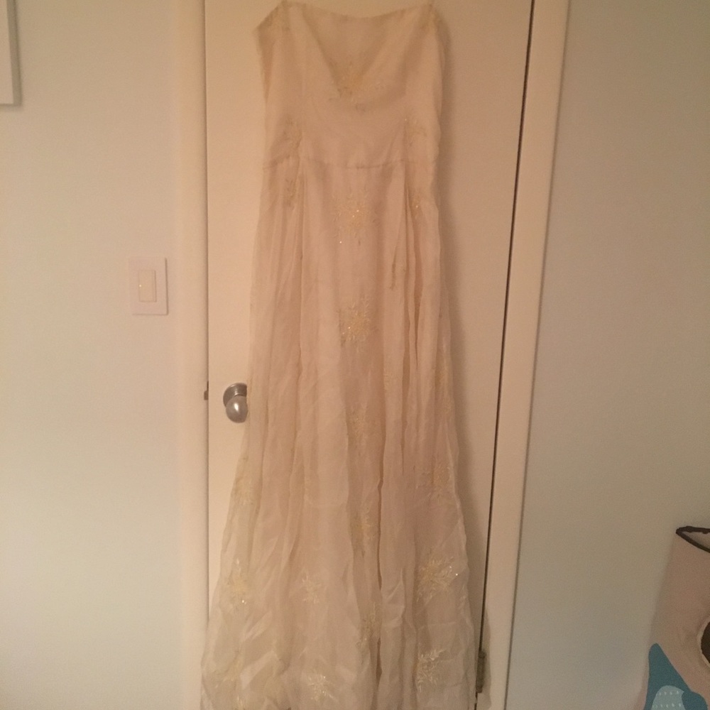 White Badgley Mischka off-white wedding dress
