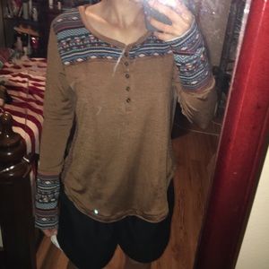 Brown With Design Long sleeve shirt
