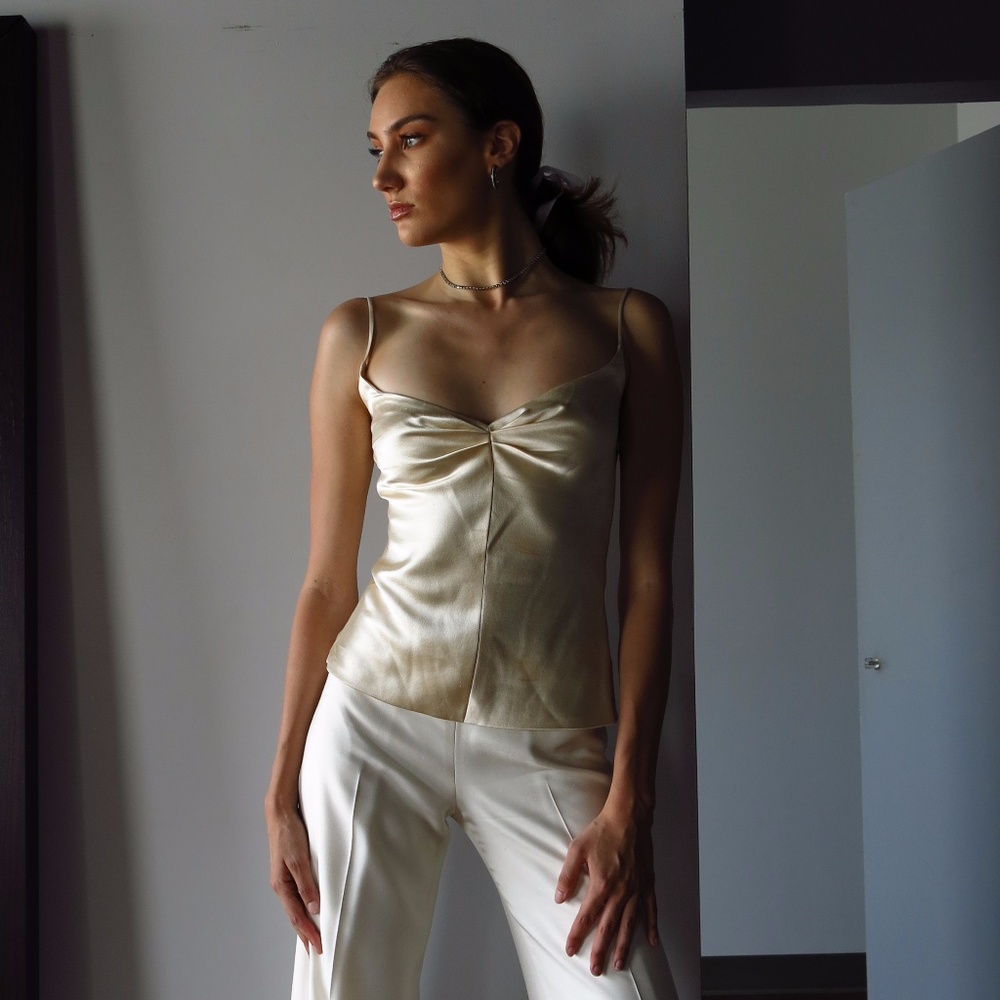 Alabaster Silk Charmeuse Camisole