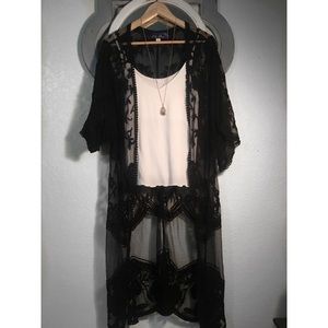 Black Lace Kimono