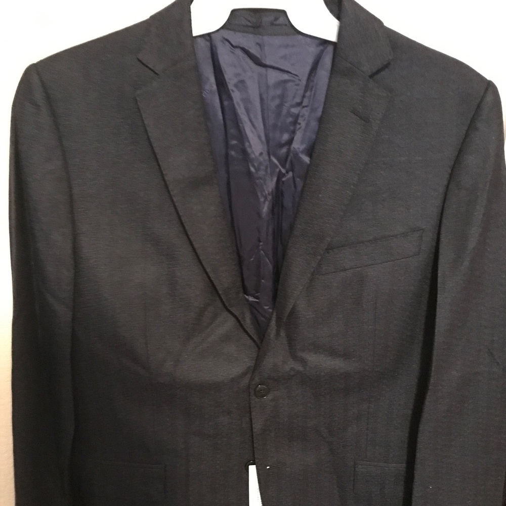 Versace Silk Wool Textured Jacket Navy Brand New