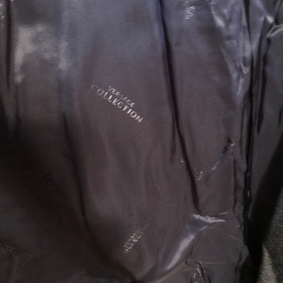 Versace Silk Wool Textured Jacket Navy Brand New - Picture 4 of 4