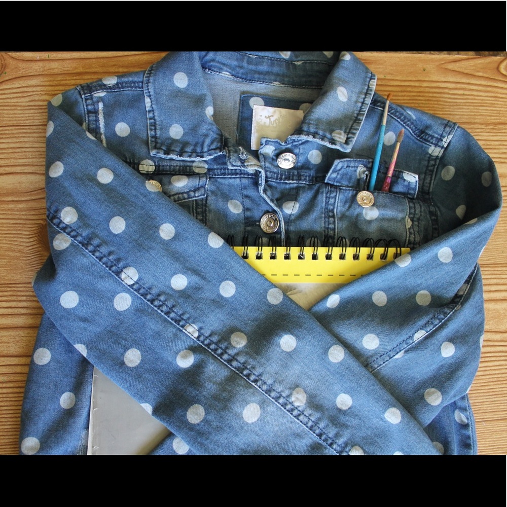 Justice dotted button down shirt
