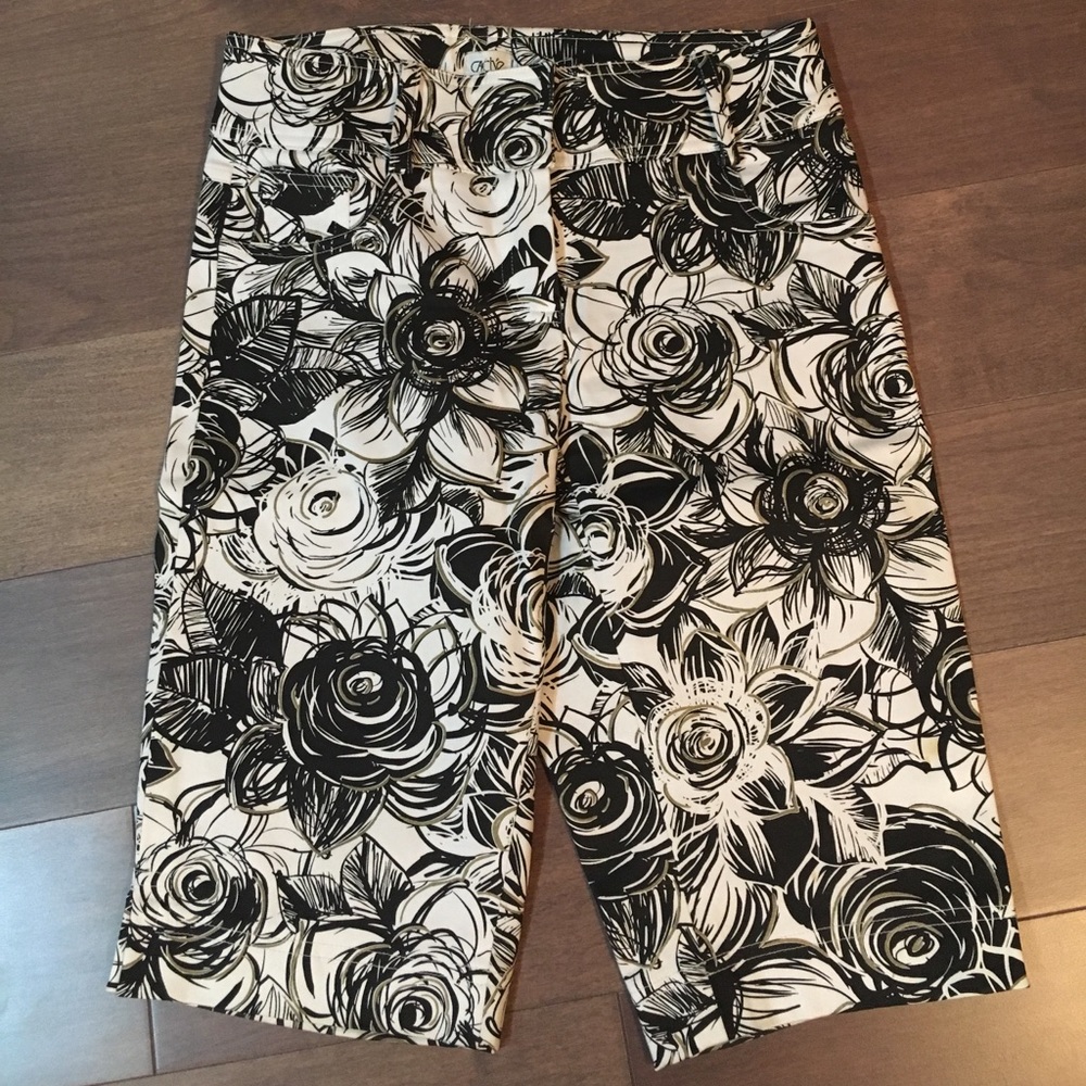 High Waisted Cache Floral Metallic Shorts