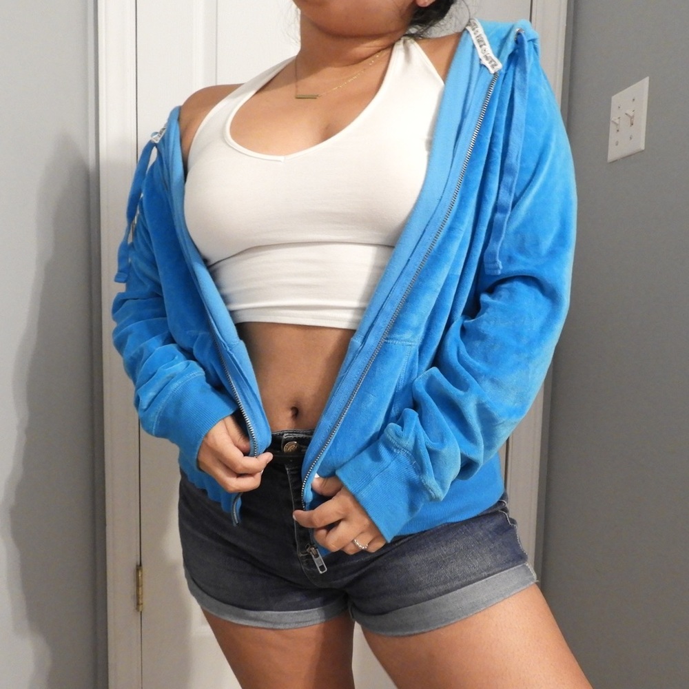 Blue Velour Sequin Jacket • Victoria's Secret Pink