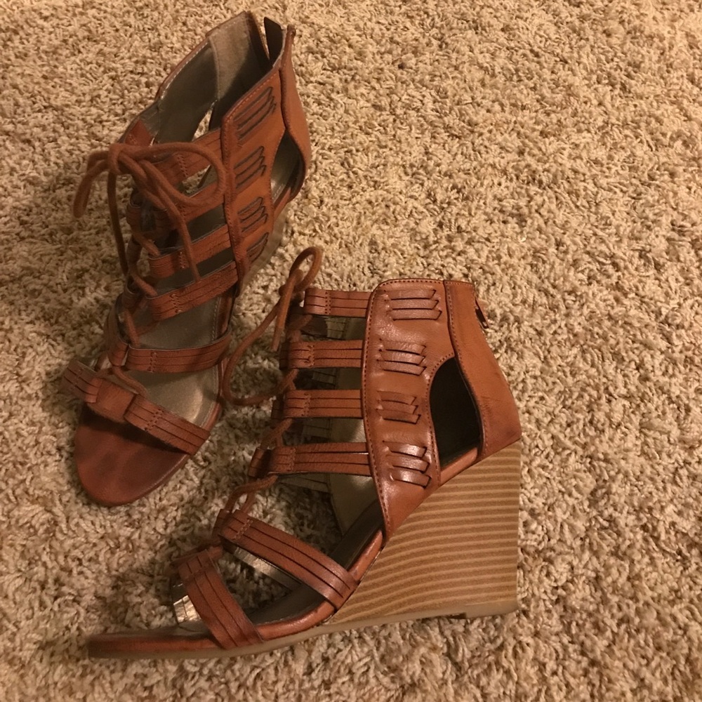 Rampage lace up wedges.