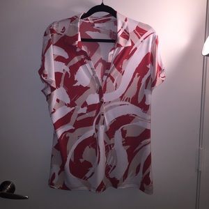 NY&C Red, White and Cream Swirled Top