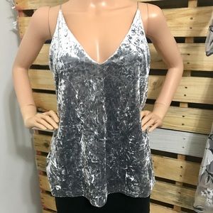Silver velvet top