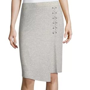 Lace-Up Rib-Knit Skirt by Splendid