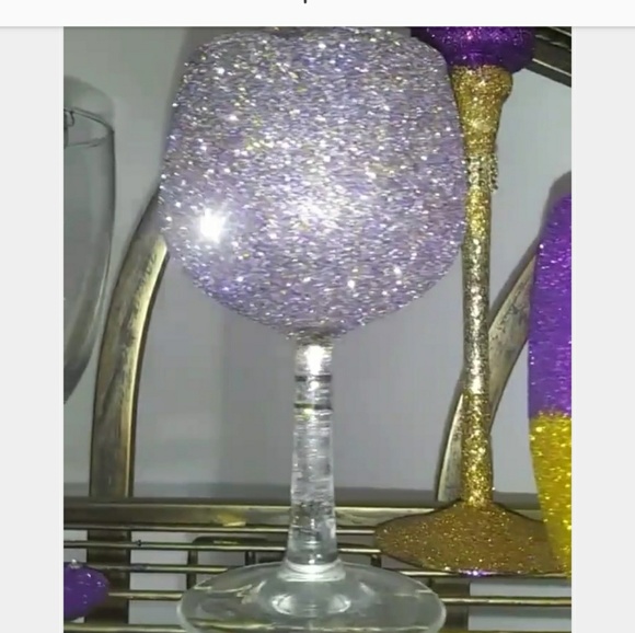 Other - Purple & silver tones wine glass