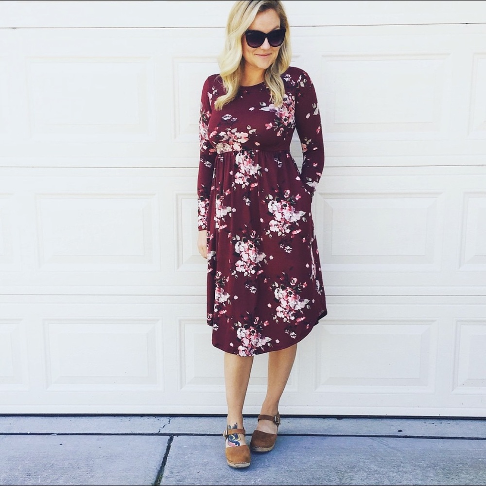 Jayne Nash | Merlot Floral Dress