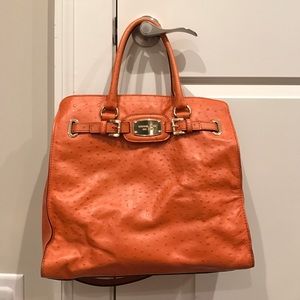 MICHAEL Michael Kors Orange Ostrich Tote
