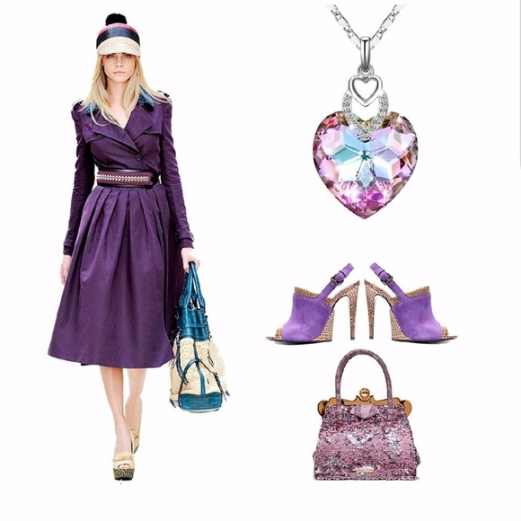 SOLD! Crystal Heart Pendant & Adjustable Chain - Picture 2 of 7