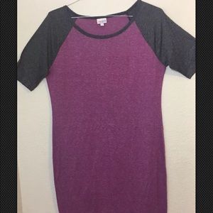 LuLaRoe Julia 3/4 Sleeve Knee Length Dress L