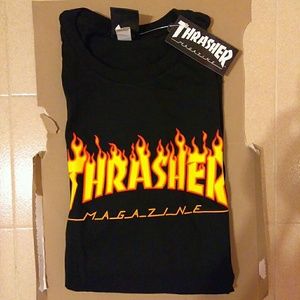 "Black Flames" Thrasher Shirt
