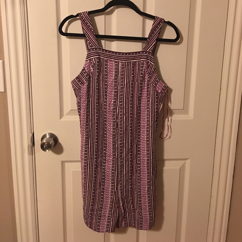 1.State mixed Print Romper purple plum Berry Small - Picture 3 of 8