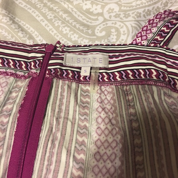 1.State mixed Print Romper purple plum Berry Small - Picture 7 of 8